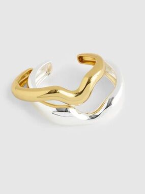 Madewell Mixed-Metal Notched Cuff Bracelet